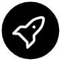 Boost Rocket Black Circle free icon for commercial use