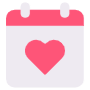 Calendar And Pink Heart free icon for commercial use