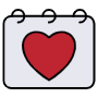 Calendar And Red Heart free icon for commercial use