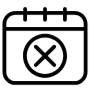 Calendar Cancel Event Booking Black Outline free icon for commercial use
