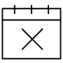 Calendar Cancel Event Booking Black Square Outline free icon for commercial use
