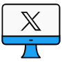 Computer Screen And Twitter Logo free icon for commercial use