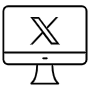 Computer Screen And Twitter Logo Black Outline free icon for commercial use