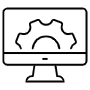 Computer Setup Or Settings Black Outline free icon for commercial use