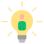 Creative Person Or Mentor Manager Inside Lightbulb free icon for commercial use