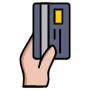 Credit Card Payment And Hand free icon for commercial use