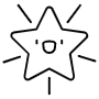 Cute Cartoon Star Emoji Shining Black Outline icon