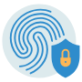 Cyber Security Fingerprint Safety Shield icon
