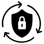 Cyber Security Protection Process Black Shield free icon for commercial use
