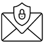 Cyber Security Safe Mail Black Outline free icon for commercial use