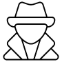 Cyber Security Spyware Threats Black Outline free icon for commercial use