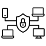 Cyber Security System Black Outline free icon for commercial use