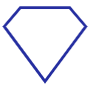 Dark Blue Diamond Stone Outline free icon for commercial use