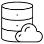 Database Server Cloud Hosting Black Outline free icon for commercial use