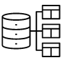 Database Server Data Tables Black Outline icon