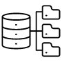 Database Server Hosting And Folders Black Outline icon
