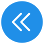 Double Left Arrow Blue Circle Chevron free icon for commercial use