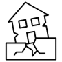 Earthquake Home Damage Black Outline icon