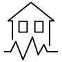 Earthquake Home Ground Black Outline icon