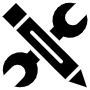 Engineering Wrench And Pencil free icon for commercial use