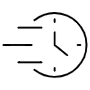 Fast Time Clock Or Speed Black Outline icon