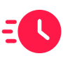 Fast Time Red Clock Or Quick icon