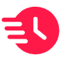 Fast Time Red Clock Or Speed Timing icon