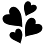 Four Black Hearts free icon for commercial use