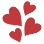 Four Red Hearts free icon for commercial use