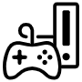 Game Console And Black Gamepad free icon for commercial use