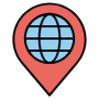 Geo Location Placeholder World Globe Red free icon for commercial use