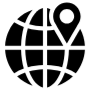 GeoTag Location Placeholder Pin Black Globe free icon for commercial use