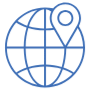 GeoTag Location Placeholder Pin Globe Blue Outline free icon for commercial use