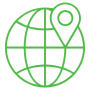 GeoTag Location Placeholder Pin Globe Green Outline free icon for commercial use