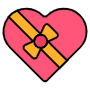 Gift Box Pink Heart free icon for commercial use
