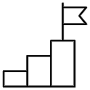 Goal Success And Bar Chart Black Outline icon