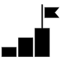 Goal Success And Black Bar Chart icon