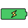 Green Battery And Lighting Symbol free icon for commercial use