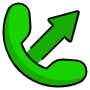 Green Phone Call And Arrow free icon for commercial use
