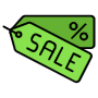 Green Sales Or Discount Price Tag free icon for commercial use