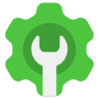 Green Settings Gear Wrench free icon for commercial use