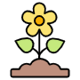 Growing Yellow Flower Or Gardening free icon for commercial use