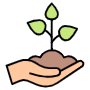 Hand And Green Growing Plant icon