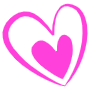 Hand Drawn Cute Pink Heart Inside Heart free icon for commercial use