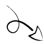 Hand Drawn Down Right Curved Black Arrow free icon for commercial use