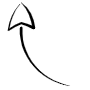 Hand Drawn Up Curved Arrow Black Outline free icon for commercial use