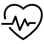 Heart Rate Black Thick Outline free icon for commercial use