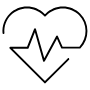 Heart Rate Symbol Black Thick Outline free icon for commercial use