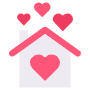 Home Sweet Home And Pink Hearts free icon for commercial use