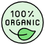 Hundred Percent Organic Product Label Sticker free icon for commercial use